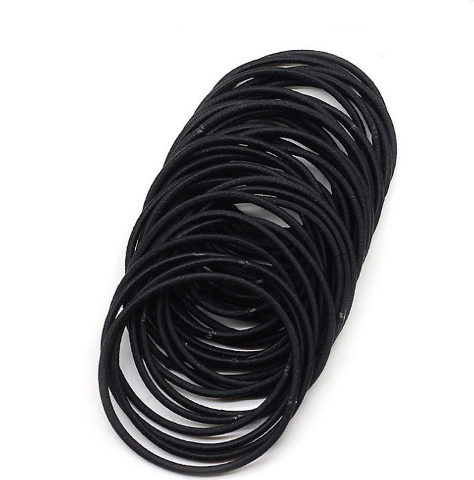 30Pcs Black Elastic Hair Bands Ponytail Holder Head Rope Ties Hats Hair Styling Kids Girl Accessories Scrunchie